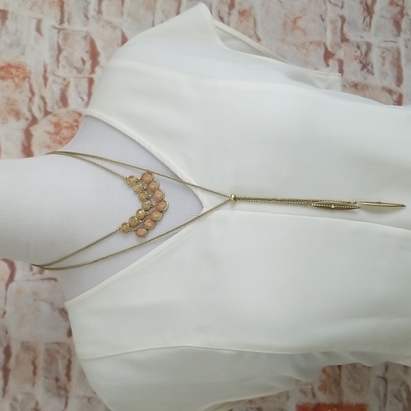 New Lucky Brand Druzy Layered Lariat Necklace - Picture 2 of 9